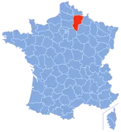 Location of Aisne in France