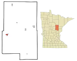 Location of the city of Aitkinwithin Aitkin County, Minnesota