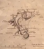 Map of Île-d'Aix, by Fleuriau de Bellevue, 1823