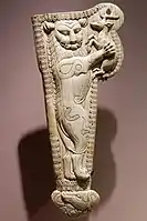 Akinakes holder, ivory, Takht-i Sangin, Temple of the Oxus, Tajikistan, 5th-4th century BC.