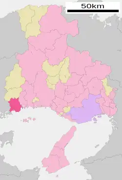 Location of Akō in Hyōgo Prefecture
