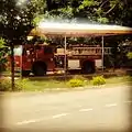 A fire truck parked at the Akosombo Fire Service Station