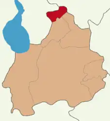 Map showing Sarıyahşi District in Aksaray Province
