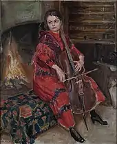 Kirsti Playing the Cello, 1917
