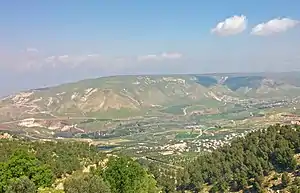 A view from Malka shows Al-Himma al-Urduniyya [ar] in the Jordan Valley of Bani Kinanah Department