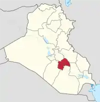 Location of Al-Qadisiyah Governorate