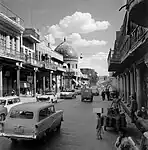 Al-Rasheed Street in 1961 along with the Haydar-Khana Mosque.