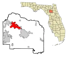 Location of Alachua in Alachua County, Florida.