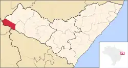 Location of Delmiro Gouveia in the State of Alagoas