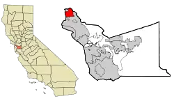 Location of Berkeley in Alameda County, California