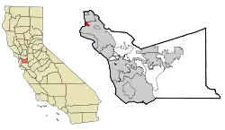 Location of Emeryville in Alameda County, California