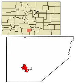 Location of the City of Alamosa in Alamosa County, Colorado