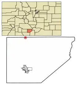 Location of the Town of Hooper in the Alamosa County, Colorado.