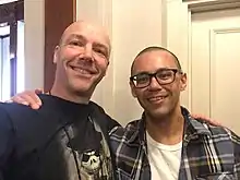 Alan Baxter (left) with American writer, Victor LaValle, at StokerCon, Providence, RI in March 2018