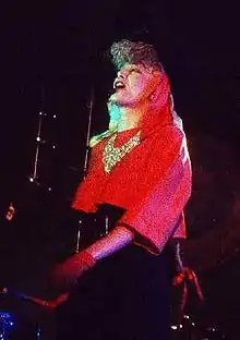 Currie performing with Thompson Twins in Bristol, 1984