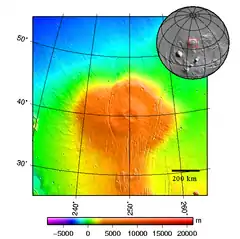 MOLA shaded-relief maps showing location of Alba Mons