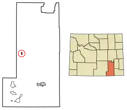 Location of Rock River in Albany County, Wyoming.