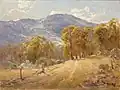 Albert Ernest Newbury (c.1934) The heart of the ranges, oil on canvas, 76.4 × 102.0 cm. National Gallery of Victoria, Melbourne