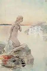 Aino, watercolor by Albert Edelfelt