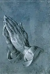 Praying Hands by Albrecht Dürer, demonstrating dorsiflexion of the hands.