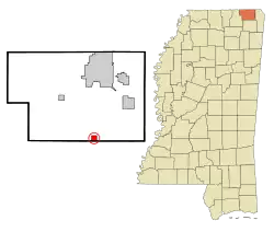 Location of Rienzi, Mississippi