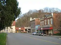 The "historic district" in Alderson, West Virginia (on the Monroe County side of the Greenbrier River), April 2009