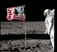 Animation of the two photos, showing that though Armstrong's camera moved between exposures. The flag is not waving.