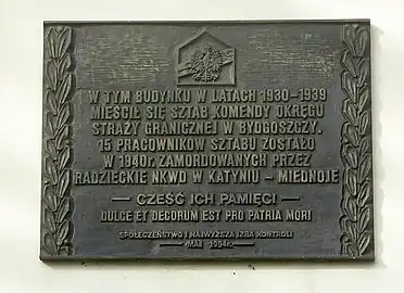 Commemorating plaque