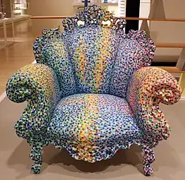 Proust armchair, by Studio Alchimia, 1978, wood and fabric, Indianapolis Museum of Art, Indianapolis, USA