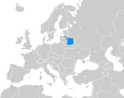 The Principality of Polotsk on map of Europe