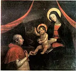 Alexander VI kneeling in front of the Madonna, said to be a likeness of Giulia Farnese.