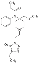 Chemical structure of alfentanil.