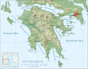 Map of the Alphaios River