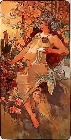 Autumn (1896), by Art Nouveau artist Alphonse Mucha