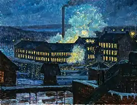 Night View of a Factory, 1910s
