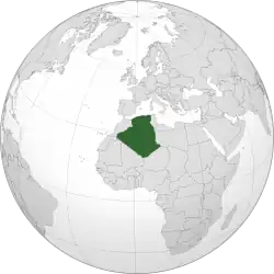 Location of Algeria (dark green)