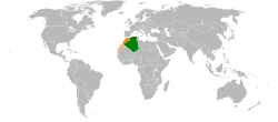 Map indicating locations of Algeria and Morocco