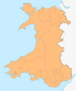 Image showing all of Wales highlighted in orange