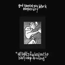 A baby whose diaper is being changed, drawn with solid lines and inset on a black background.  A cloth obscures the baby's face.  Hands from out of frame hold the cloth, the baby's feet and an aerosol can.  Above the illustration, the band's name is handwritten in white and below, the title of the album.