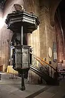 The pulpit of 1604, with its canopy from 1700.