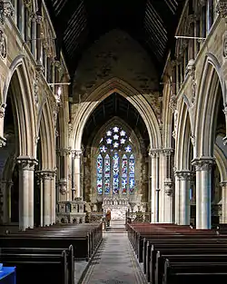 Interior looking east, All Souls', Haley Hill, Halifax, Yorkshire (1856–59)