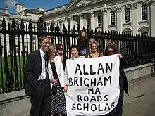 Allan with friends outside the Senate House