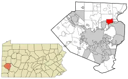 Location in Allegheny County and the state of Pennsylvania.