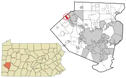 Location in Allegheny County and the state of Pennsylvania.