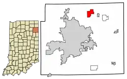 Location of Leo-Cedarville in Allen County, Indiana.