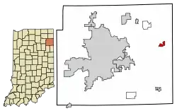 Location of Woodburn in Allen County, Indiana.