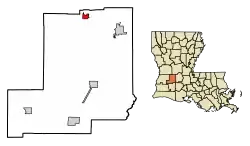 Location of Elizabeth in Allen Parish, Louisiana.