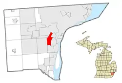 Location within Wayne County