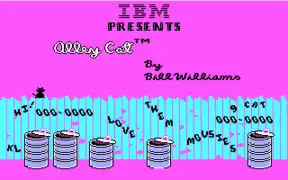 Example of typical 320x200 CGA graphics on "Alley Cat", an early MS-DOS game.