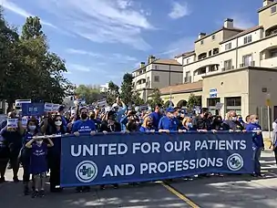 Alliance members participating in the March for Future of Healthcare on October 30, 2021.